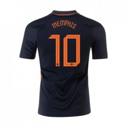 Camisola Países Baixos MEMPHIS 10 Equipamento Segundo Euro 2020 Manga Curta